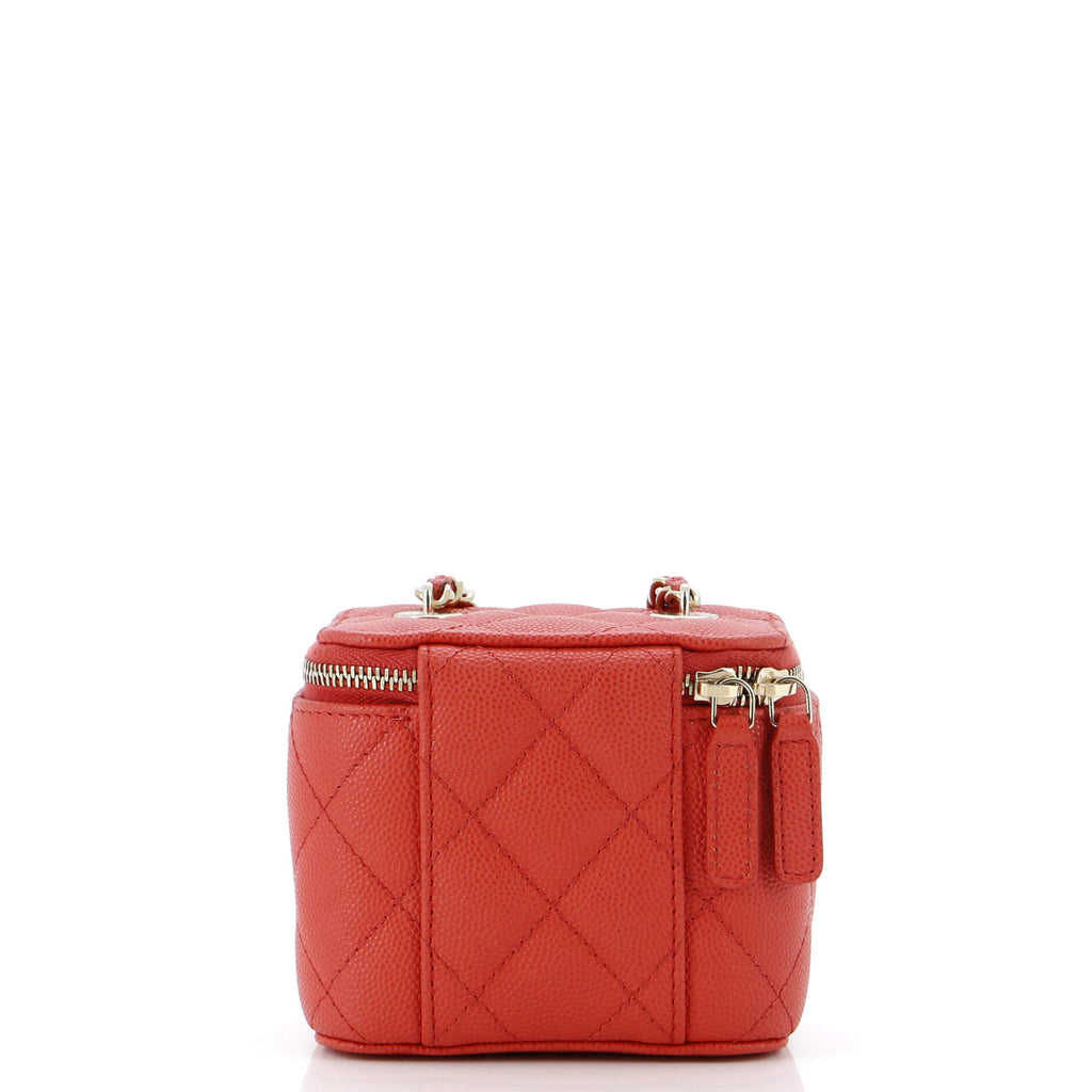 Classic Vanity Case with Chain Quilted Caviar Mini