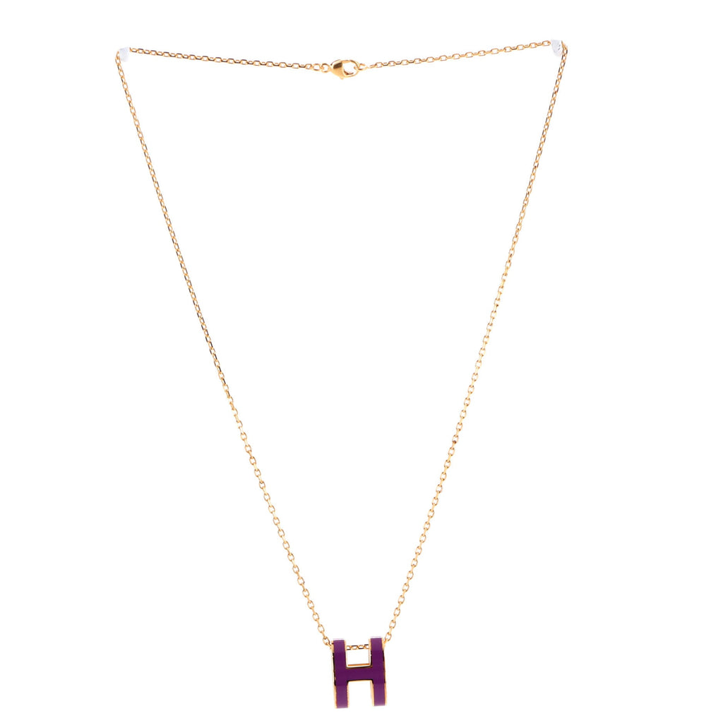 Pop H Pendant Chain Necklace Metal and Enamel
