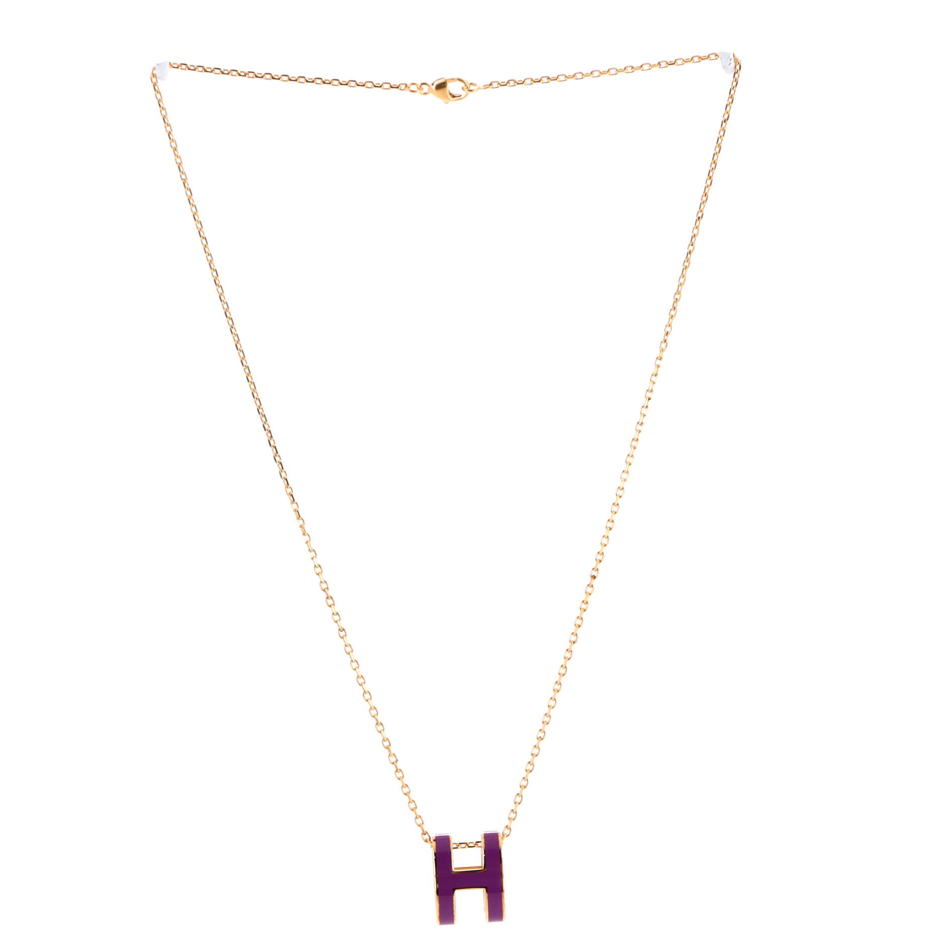 Pop H Pendant Chain Necklace Metal and Enamel
