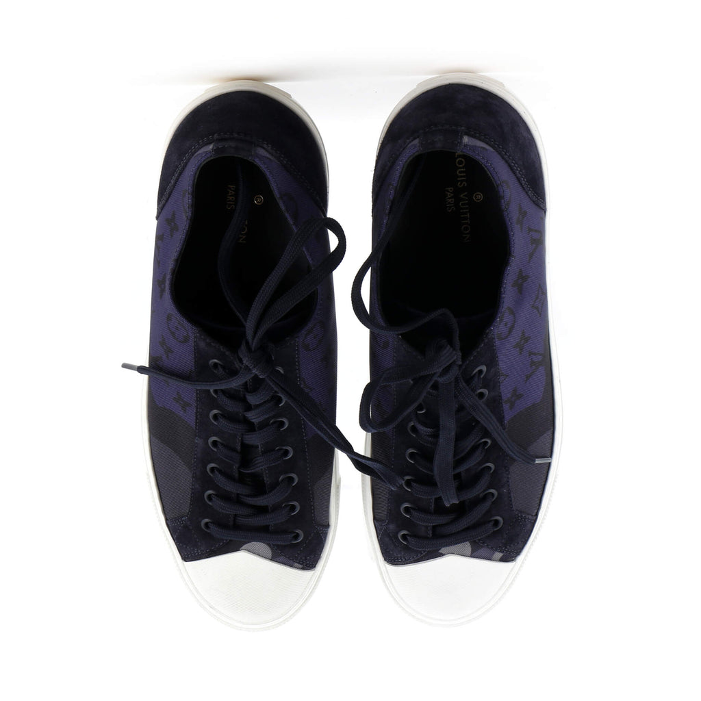 Men's Tattoo Low-Top Sneakers Monogram Canvas and Suede