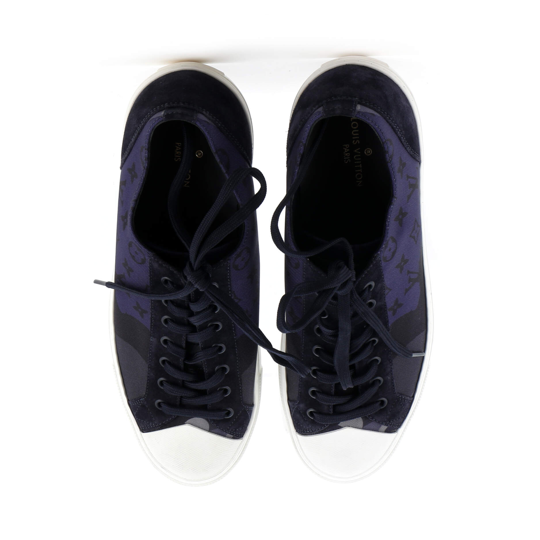 Men's Tattoo Low-Top Sneakers Monogram Canvas and Suede