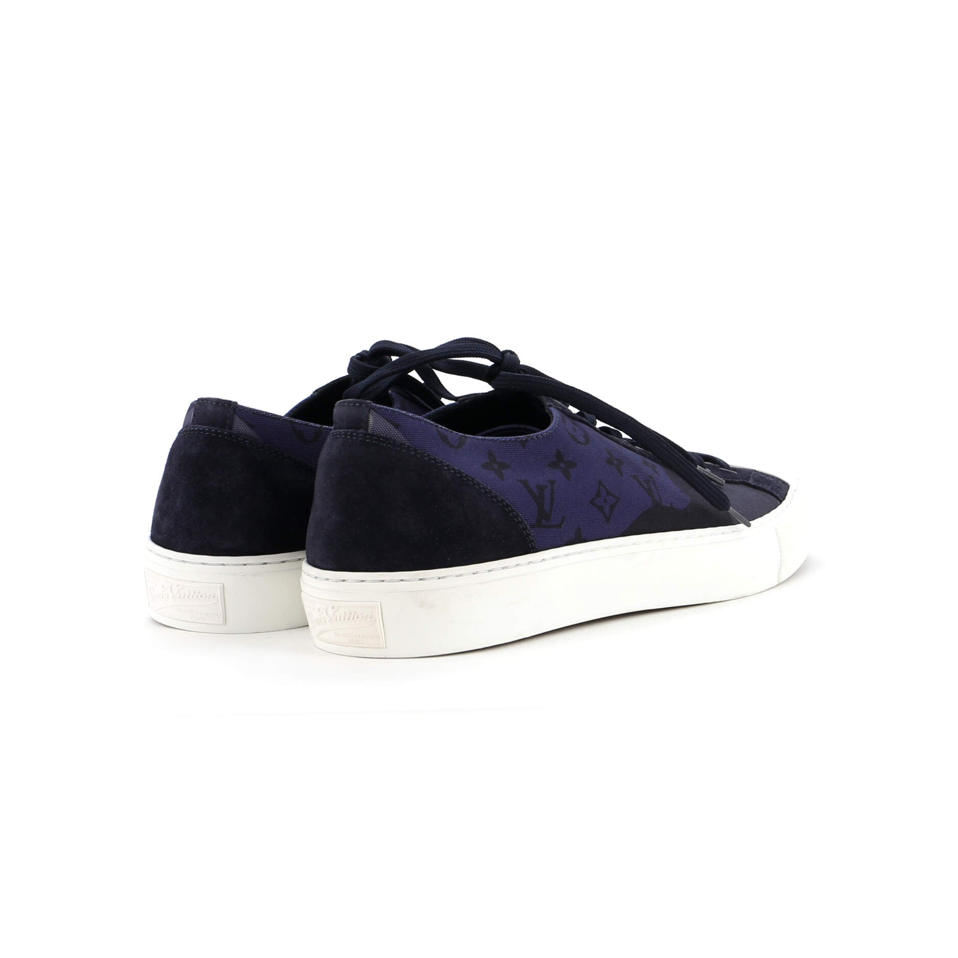Men's Tattoo Low-Top Sneakers Monogram Canvas and Suede