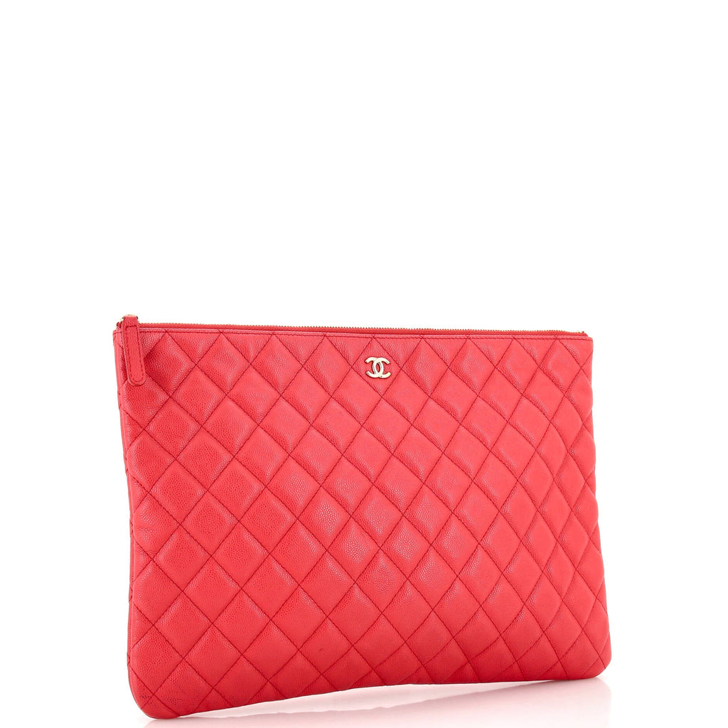 O Case Clutch Quilted Caviar Large