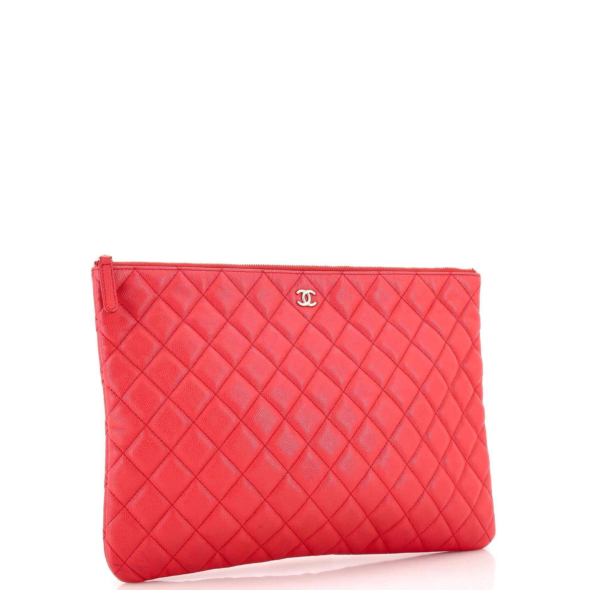 O Case Clutch Quilted Caviar Large