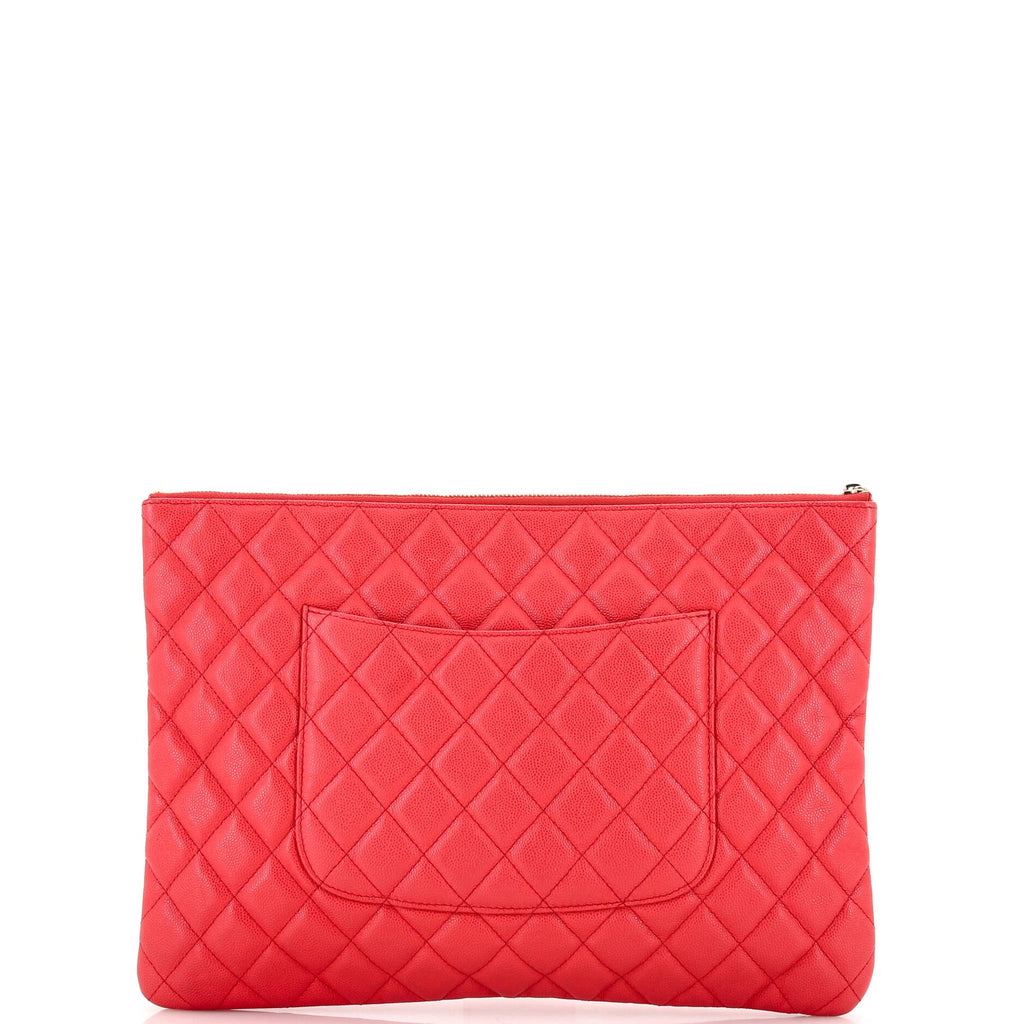 O Case Clutch Quilted Caviar Large
