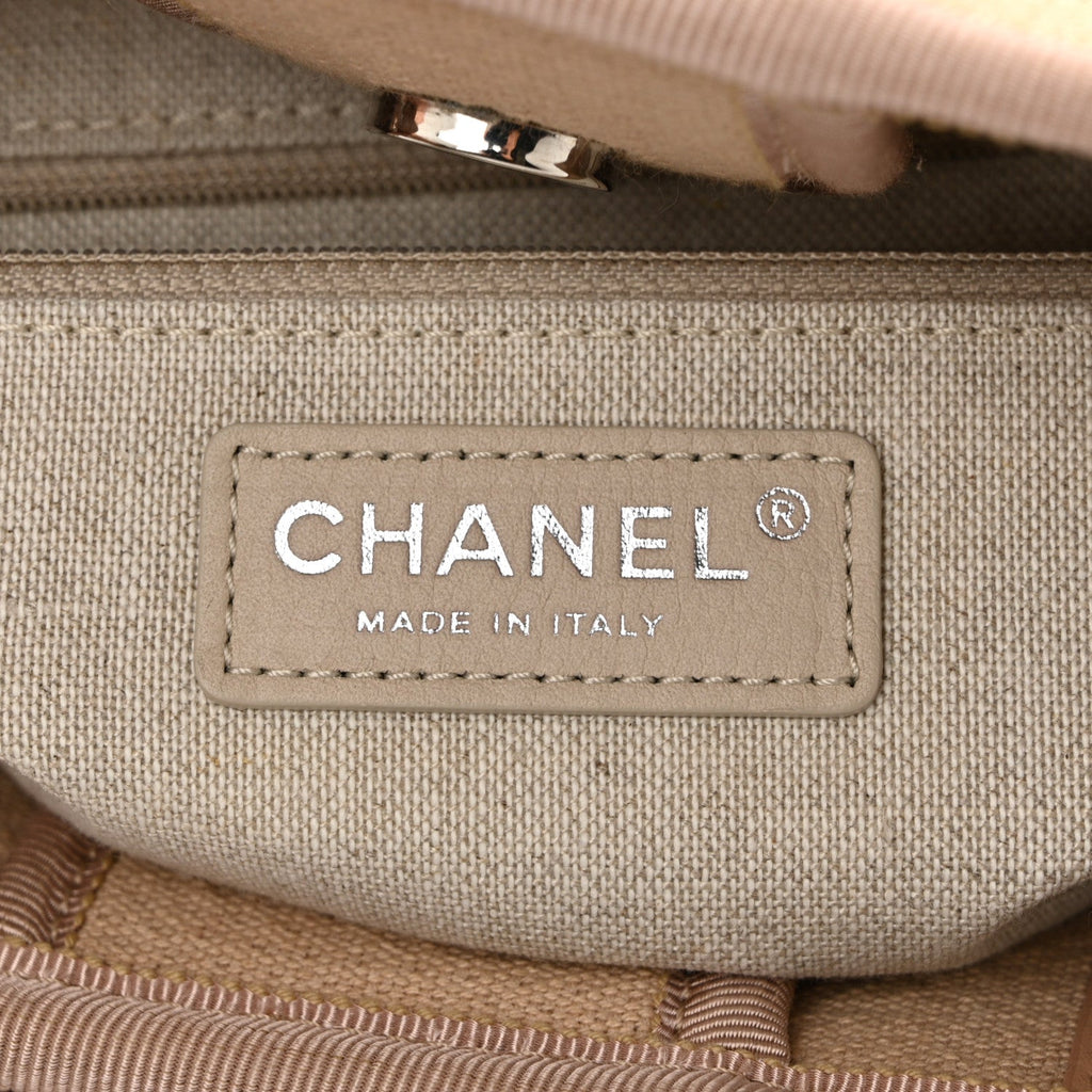 Mixed Fibers Small Deauville Tote Beige