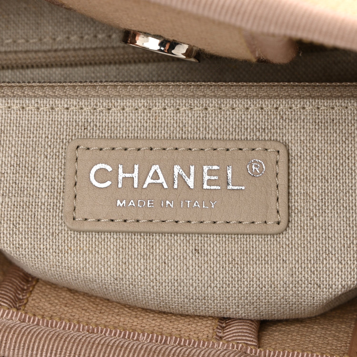 Mixed Fibers Small Deauville Tote Beige