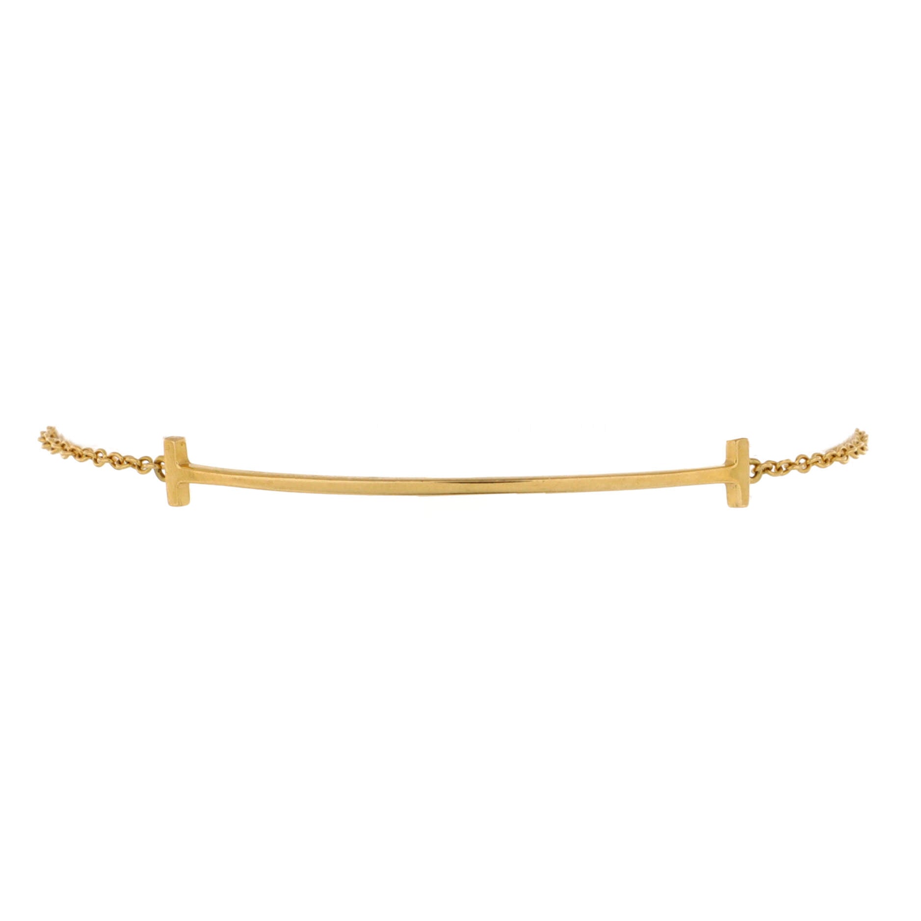 T Smile Chain Bracelet 18K Yellow Gold Medium