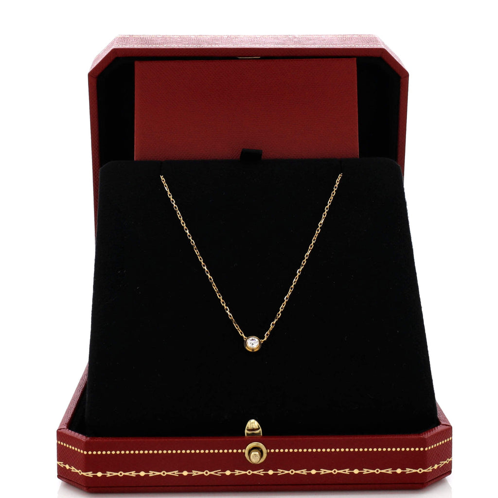 D'Amour Pendant Necklace 18K Yellow Gold with Diamond Large