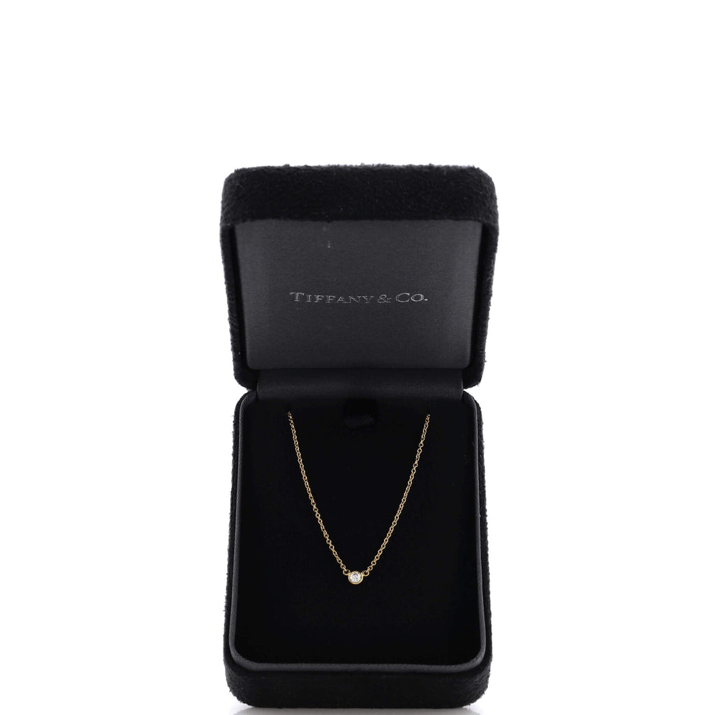Elsa Peretti Diamonds By The Yard Pendant Necklace 18K Yellow Gold with Diamond .05CT