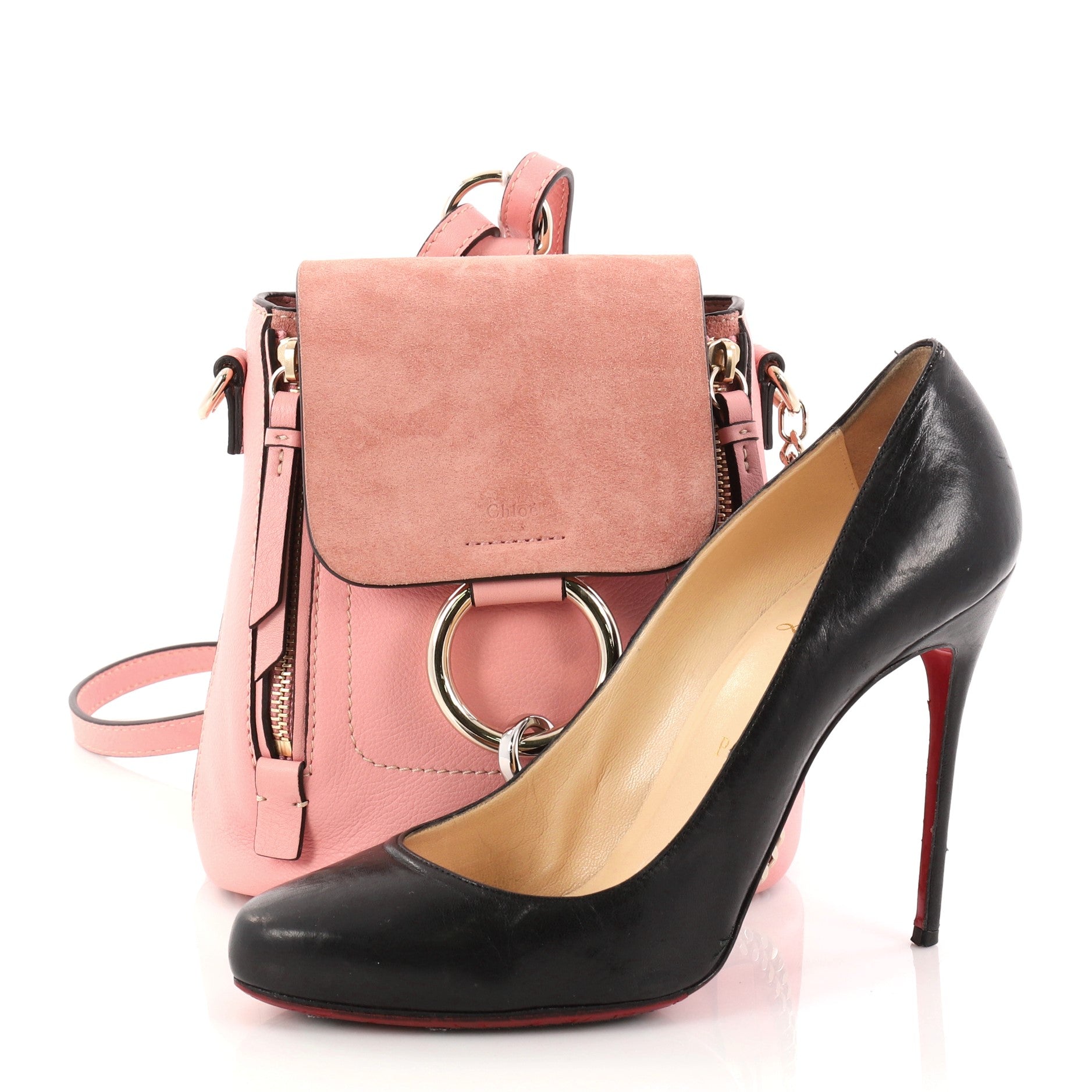 Faye Backpack Leather and Suede Mini