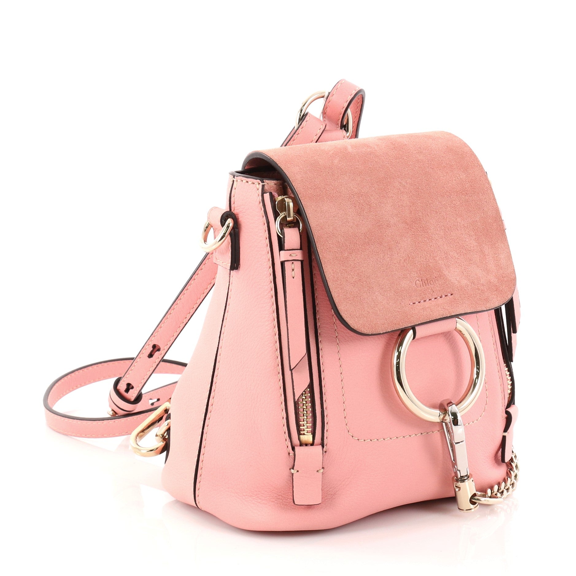 Faye Backpack Leather and Suede Mini