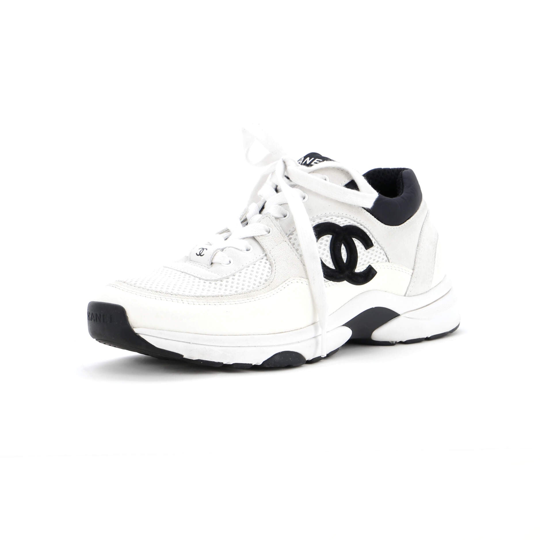 Women's CC Low-Top Sneakers Leather and Fabric with Suede