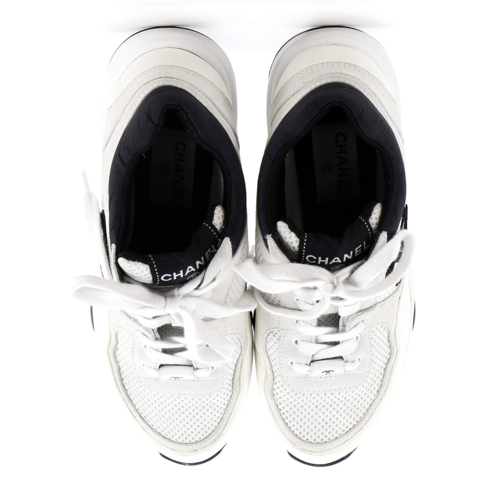 Women's CC Low-Top Sneakers Leather and Fabric with Suede