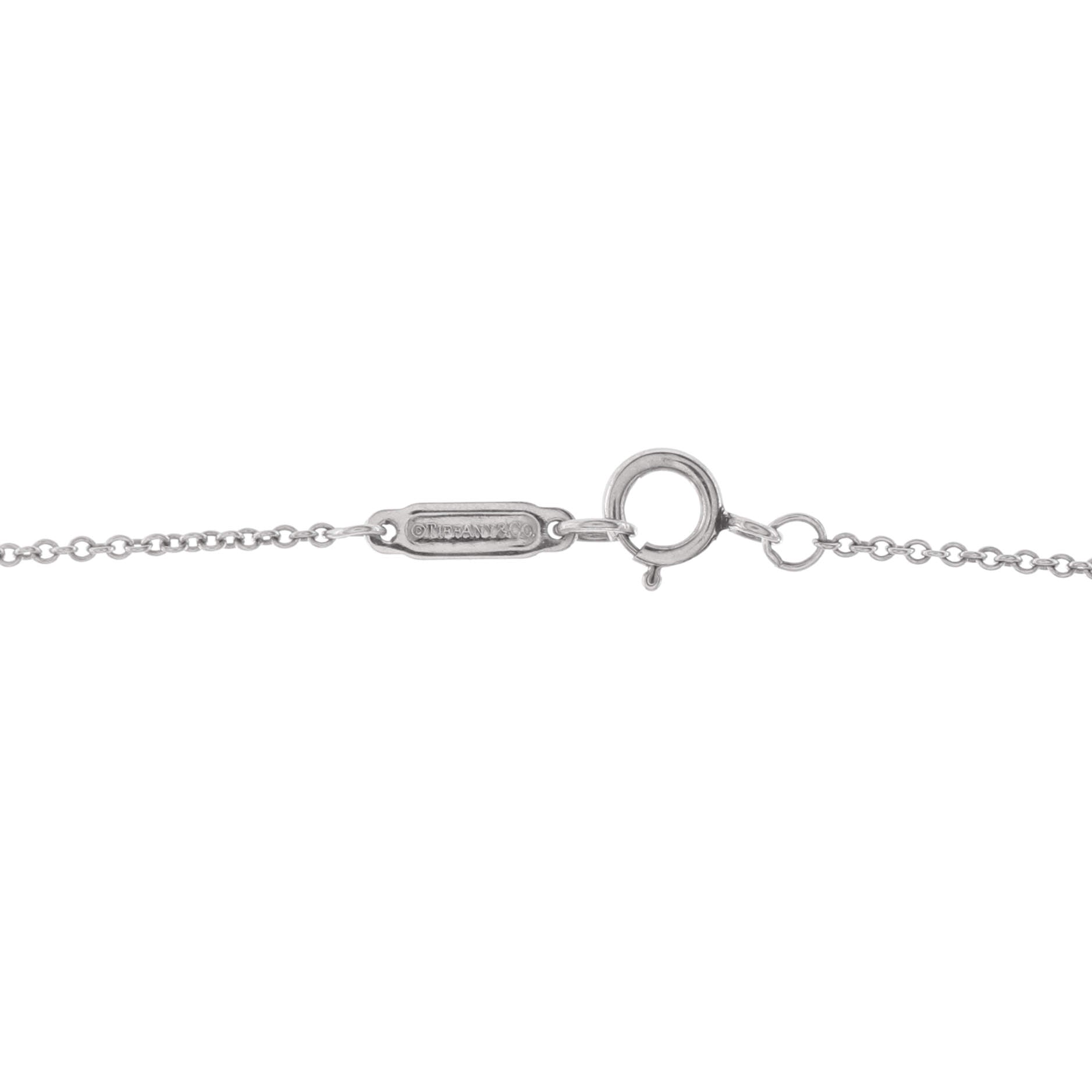 Jazz Swing Double Circle Pendant Necklace Platinum with Diamonds Small