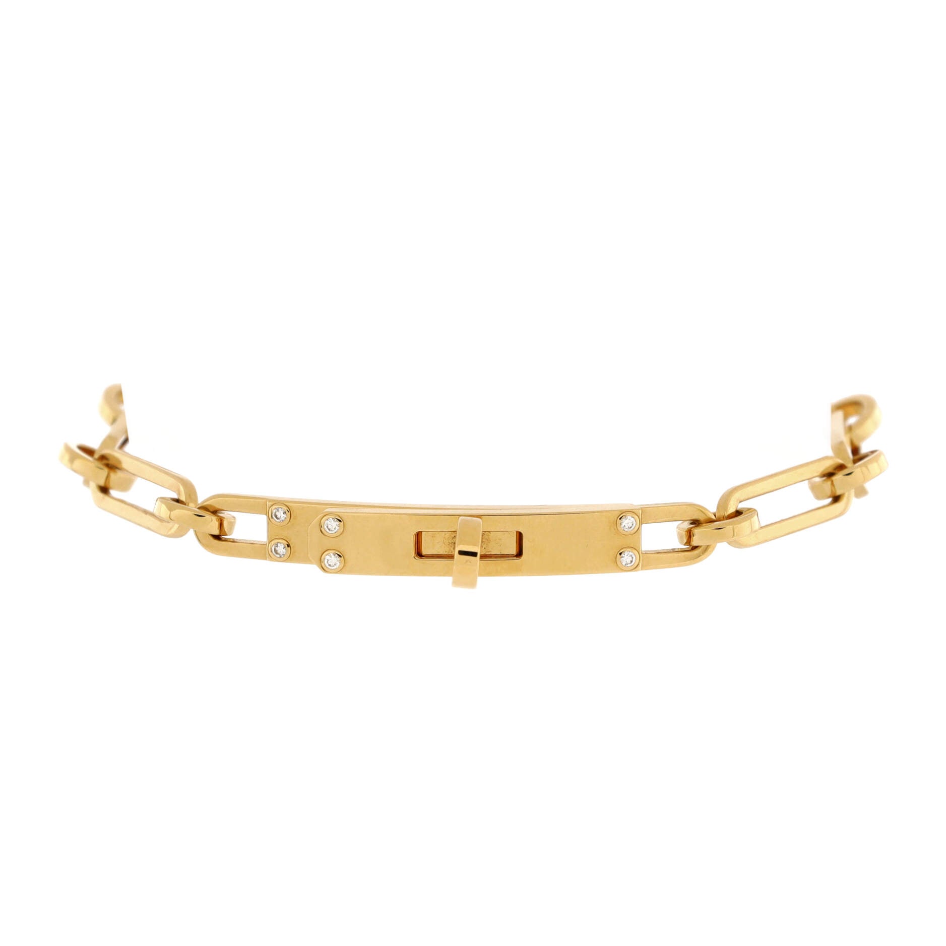 Kelly Chaine Bracelet 18K Yellow Gold with Diamonds Small