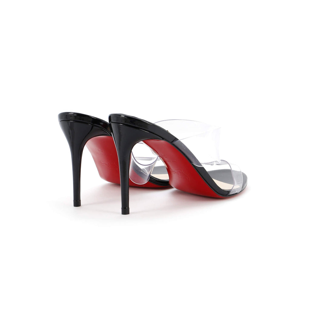 Just Nothing Mule Heeled Sandals PVC and Patent 85