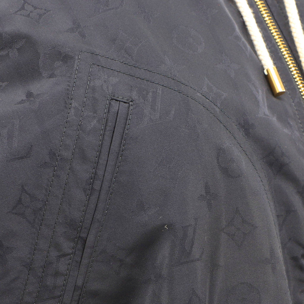 Women's Drawstring Monogram Parka Polyester and Silk Blend
