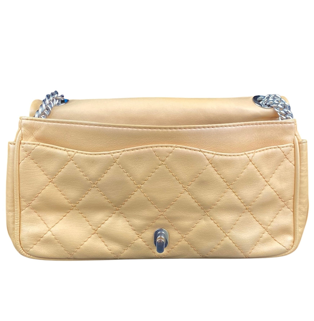Chanel Beige Lambskin Icons Secret Label Shoulder Bag