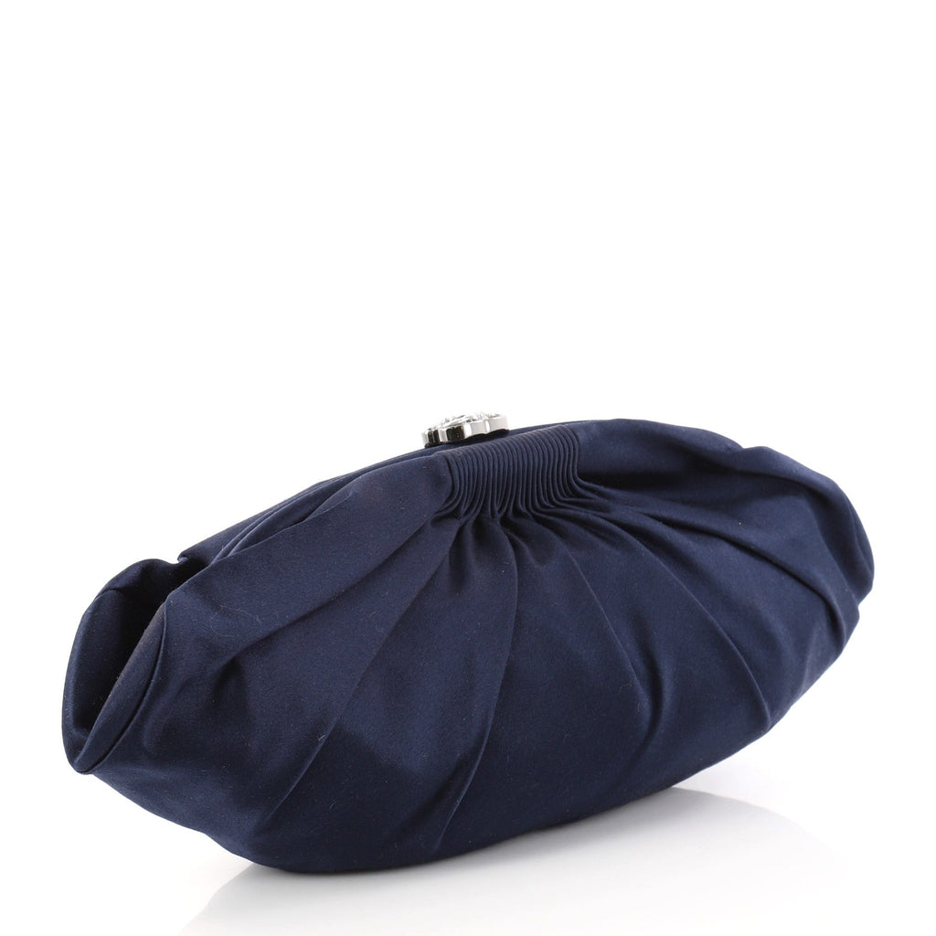 CC Frame Clutch Pleated Satin