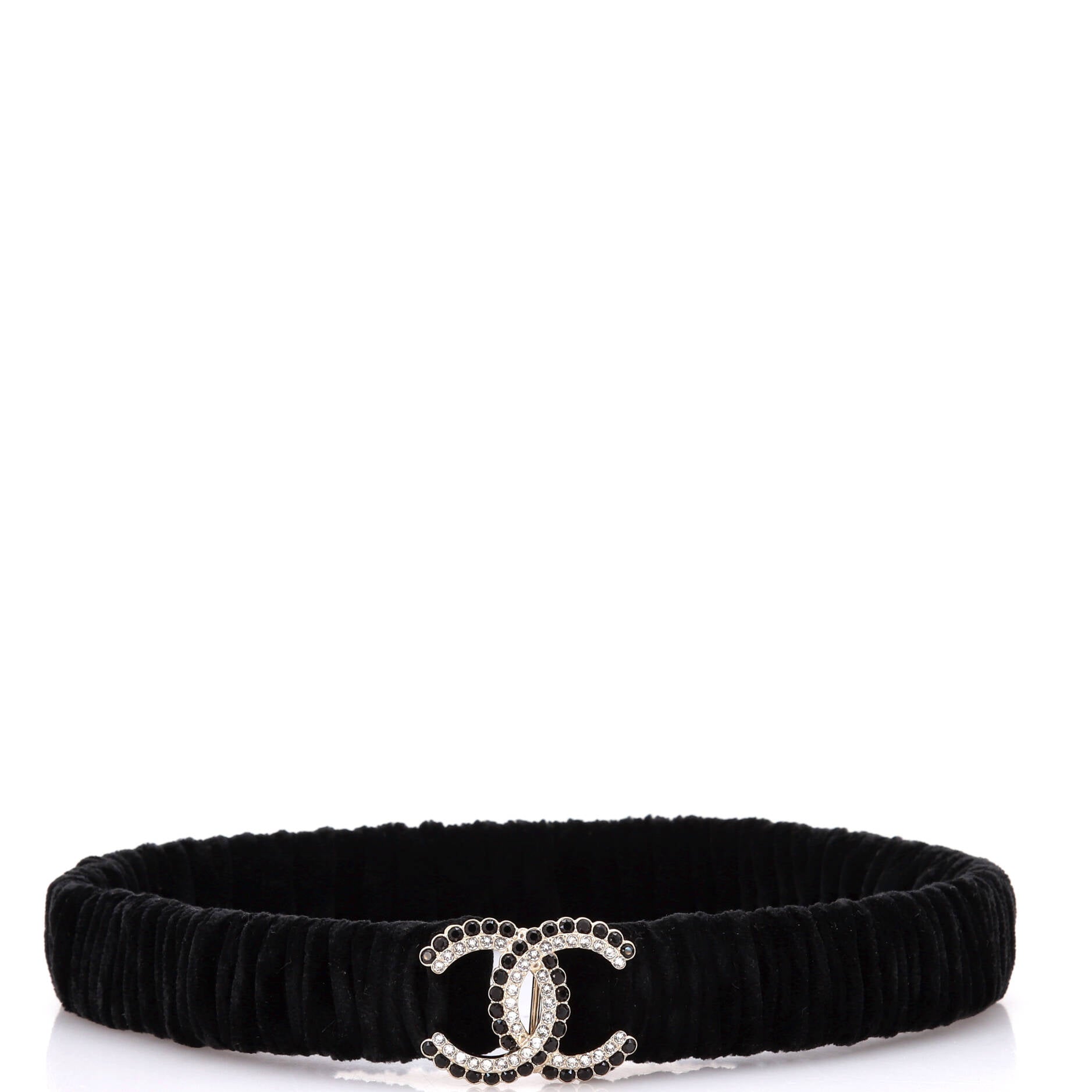 CC Elastic Belt Velvet and Crystal Embellished Metal 70