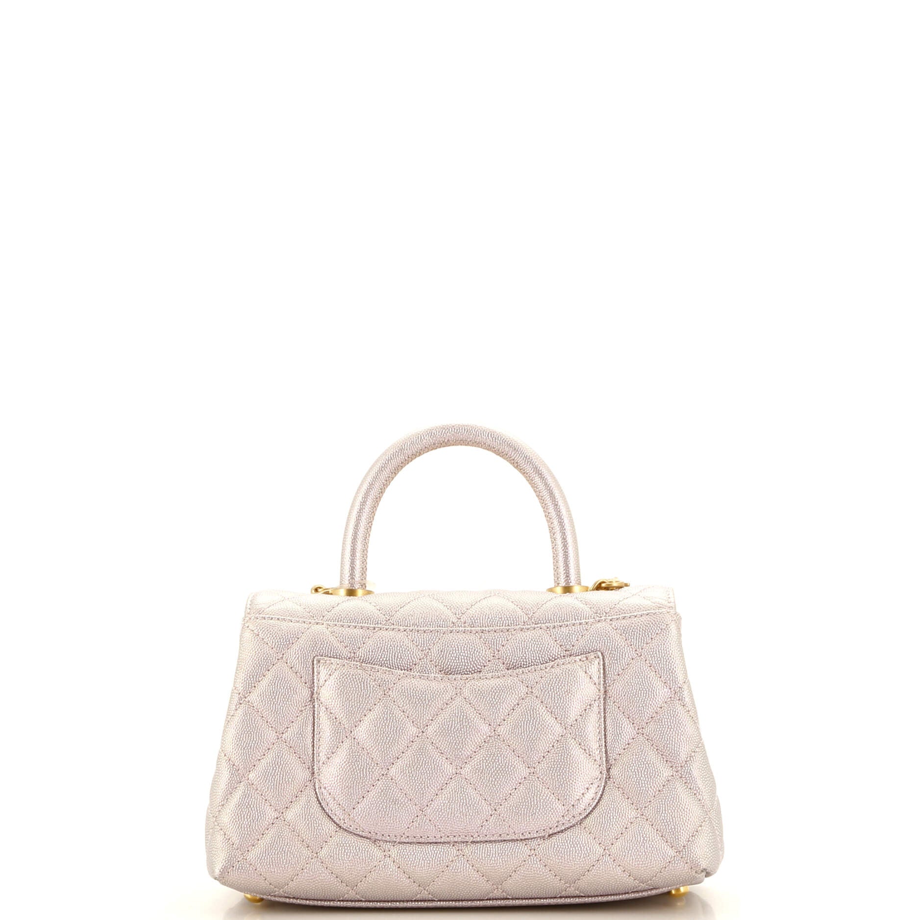 Coco Top Handle Bag Quilted Iridescent Caviar Mini