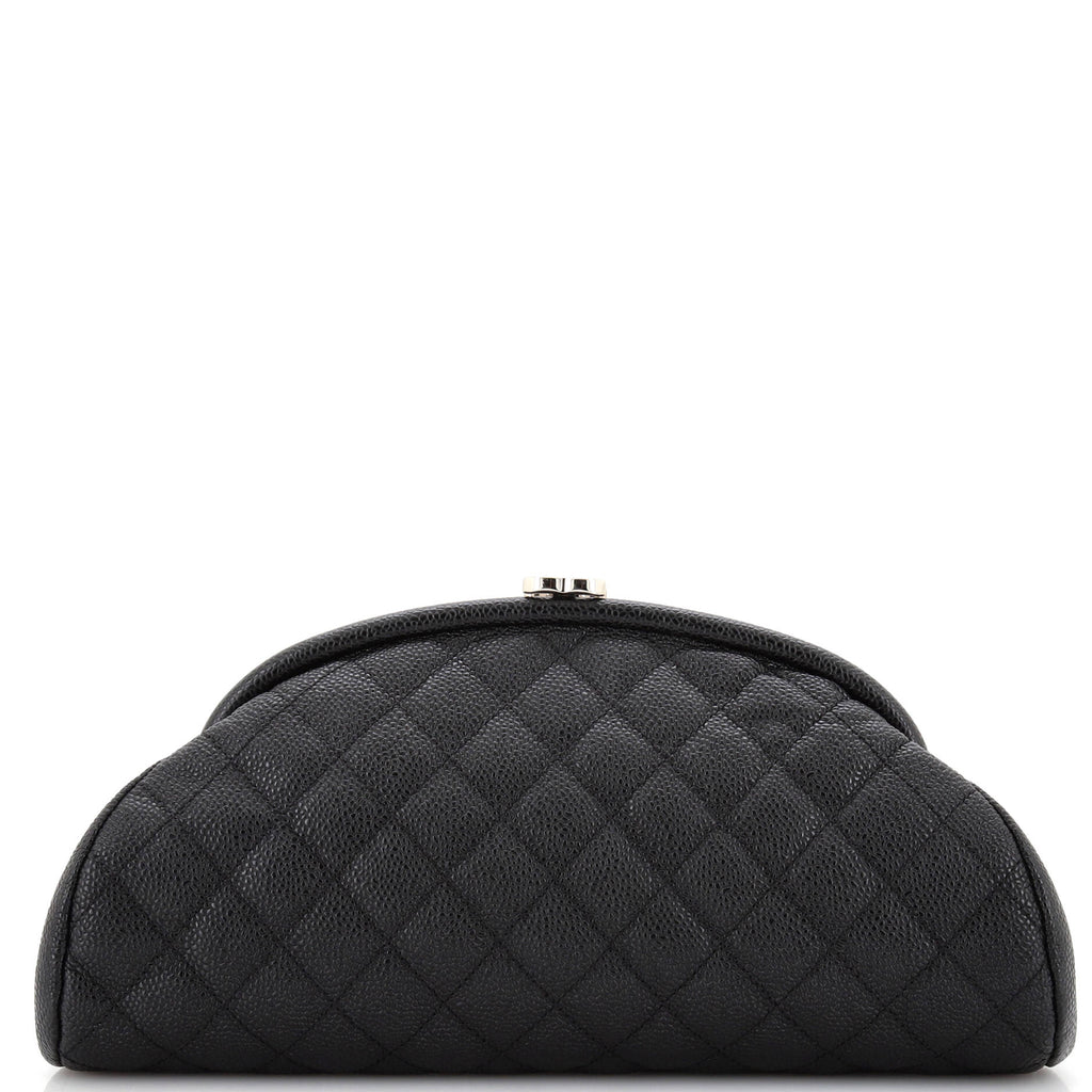 Timeless Clutch Quilted Caviar