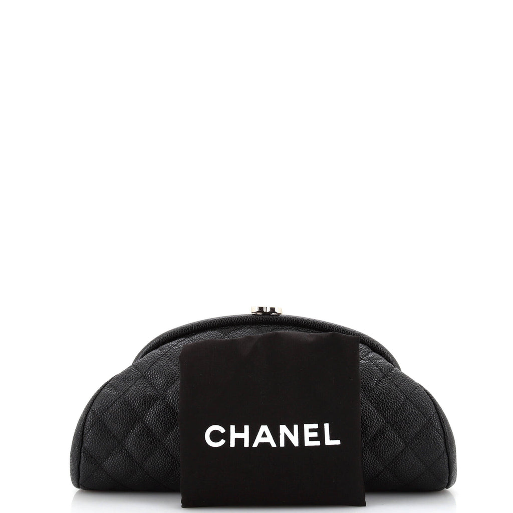 Timeless Clutch Quilted Caviar