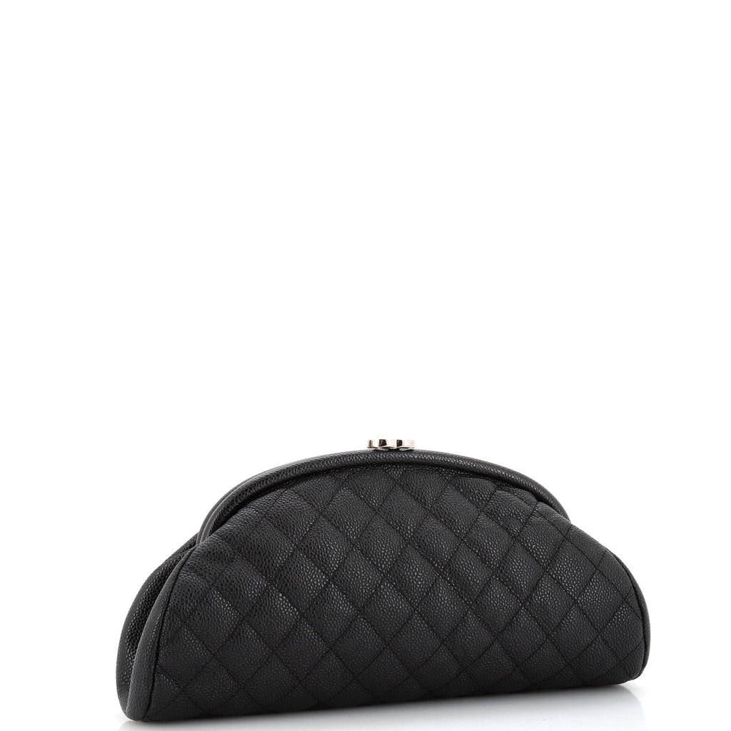 Timeless Clutch Quilted Caviar