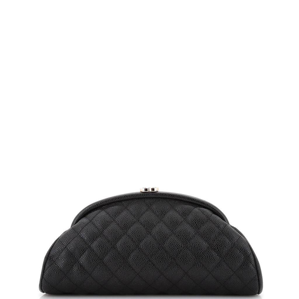 Timeless Clutch Quilted Caviar