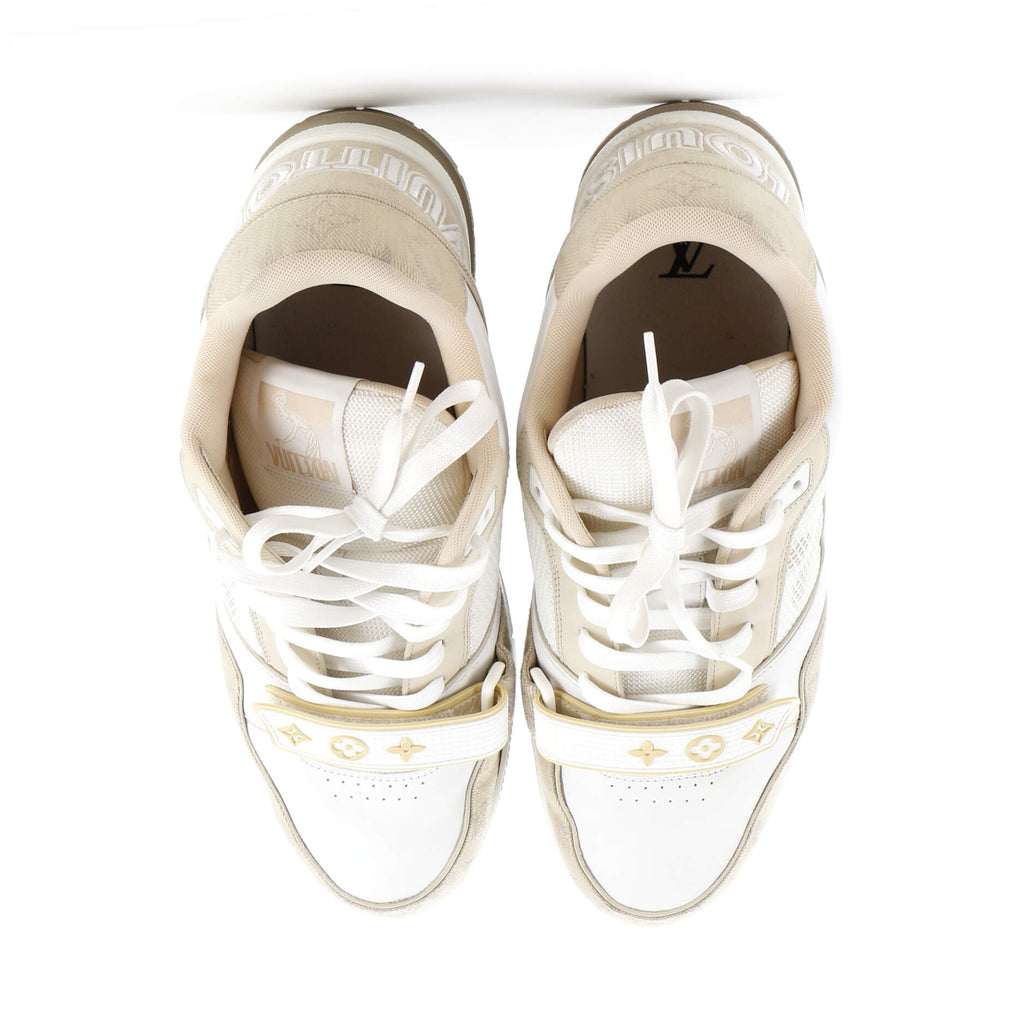 Men's LV Trainer Velcro Sneakers Monogram Denim and Leather with Mesh