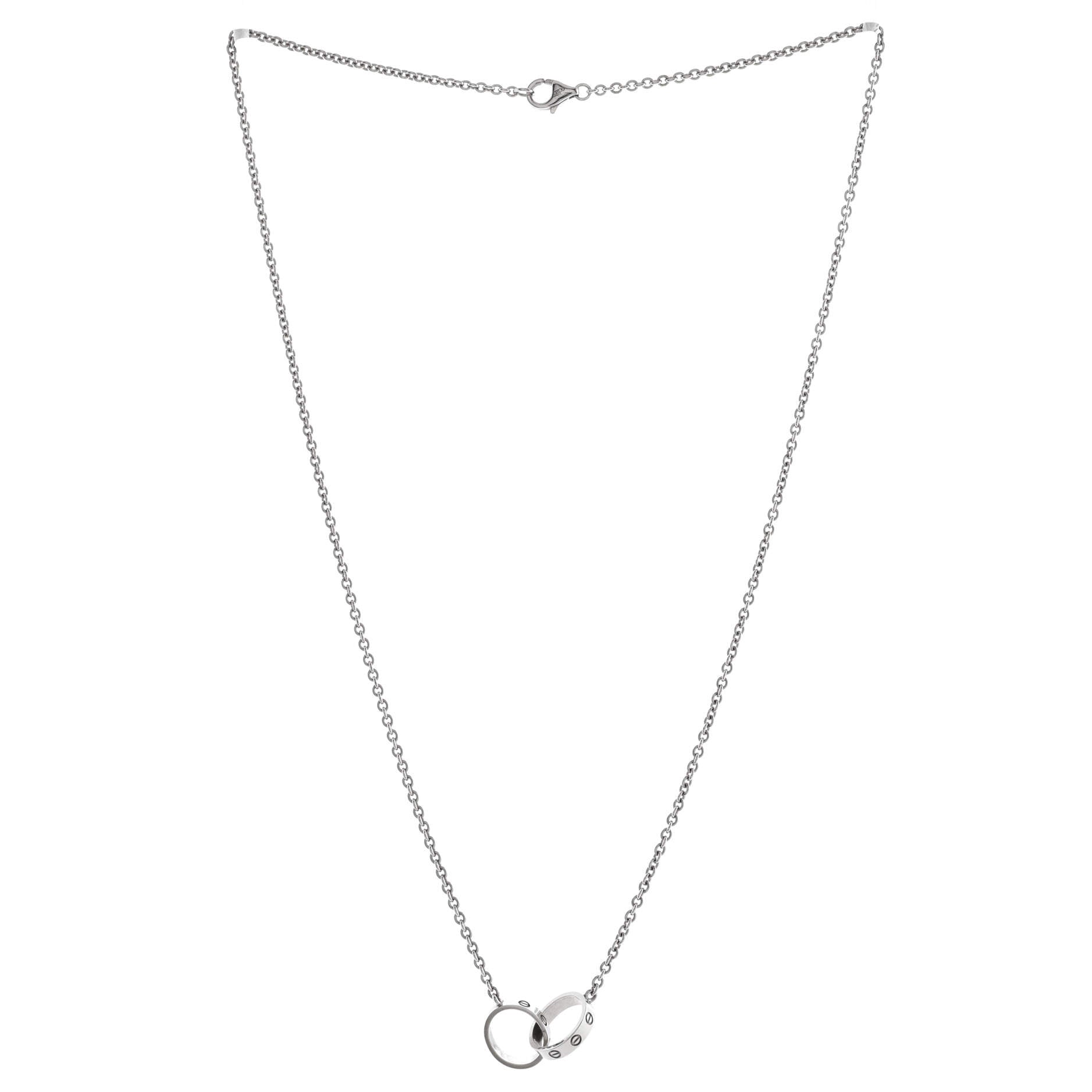 Love Interlocking Necklace 18K White Gold