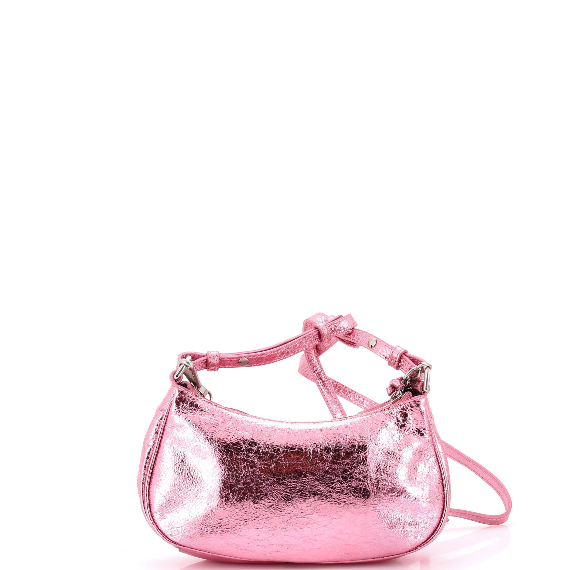 Le Cagole Giant Studs Shoulder Bag Leather with Crystals Mini