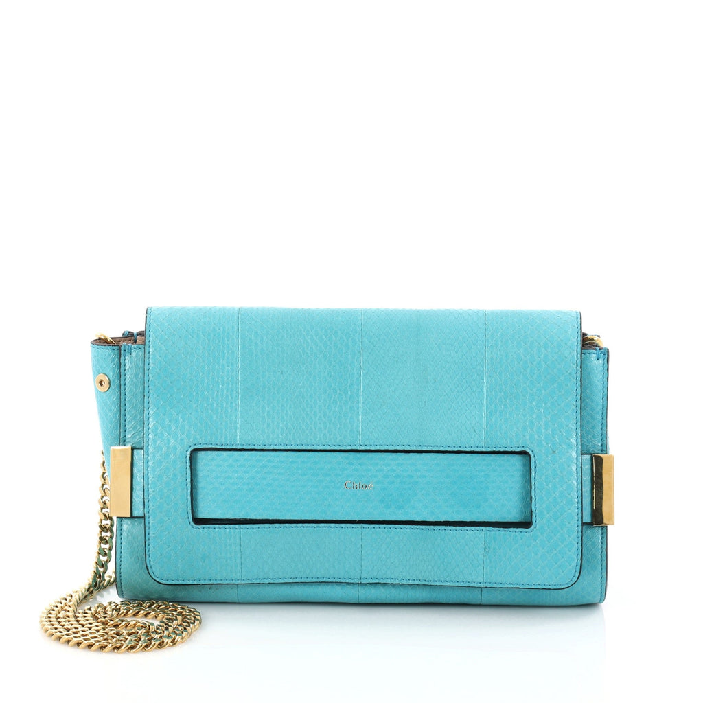 Elle Chain Clutch Python Medium
