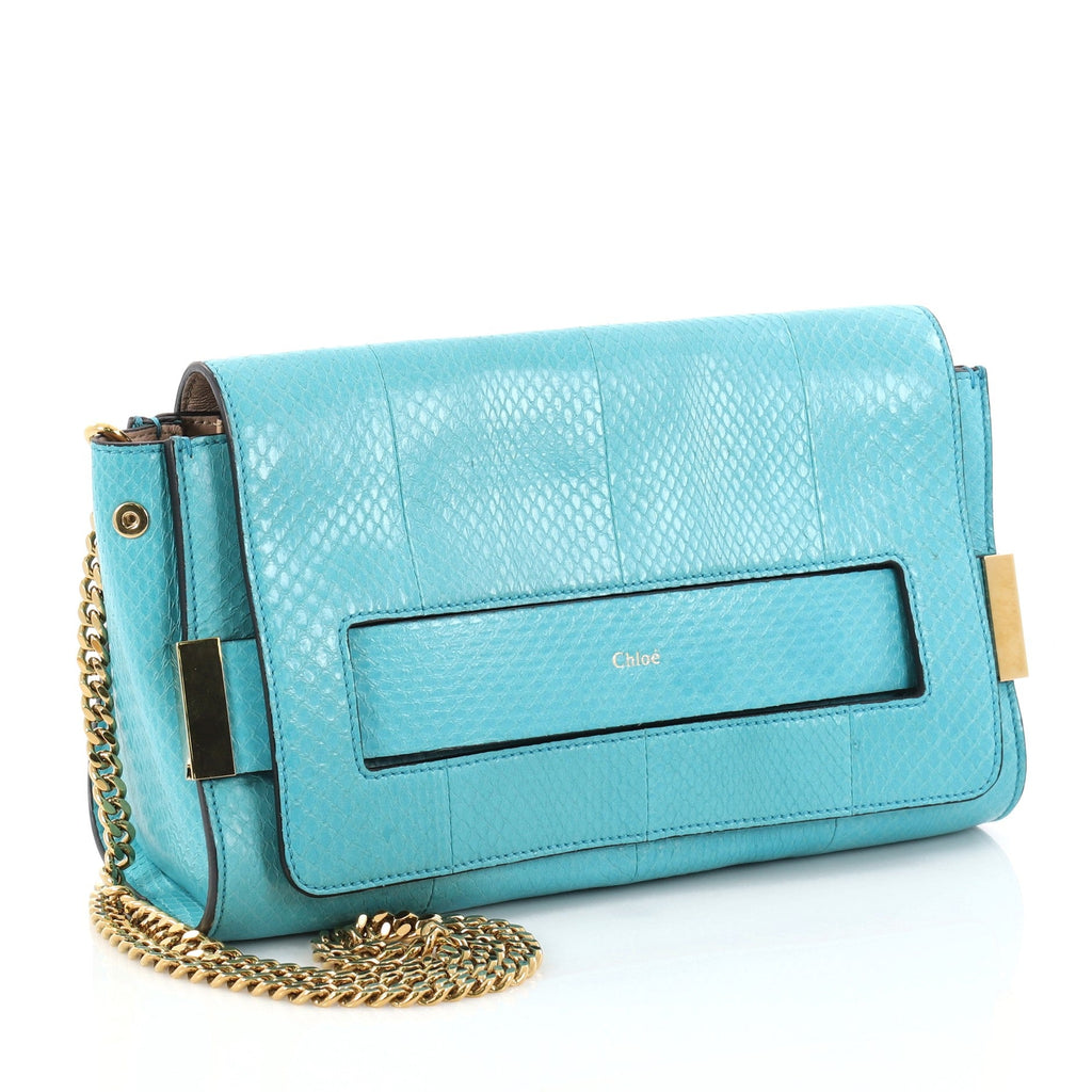Elle Chain Clutch Python Medium