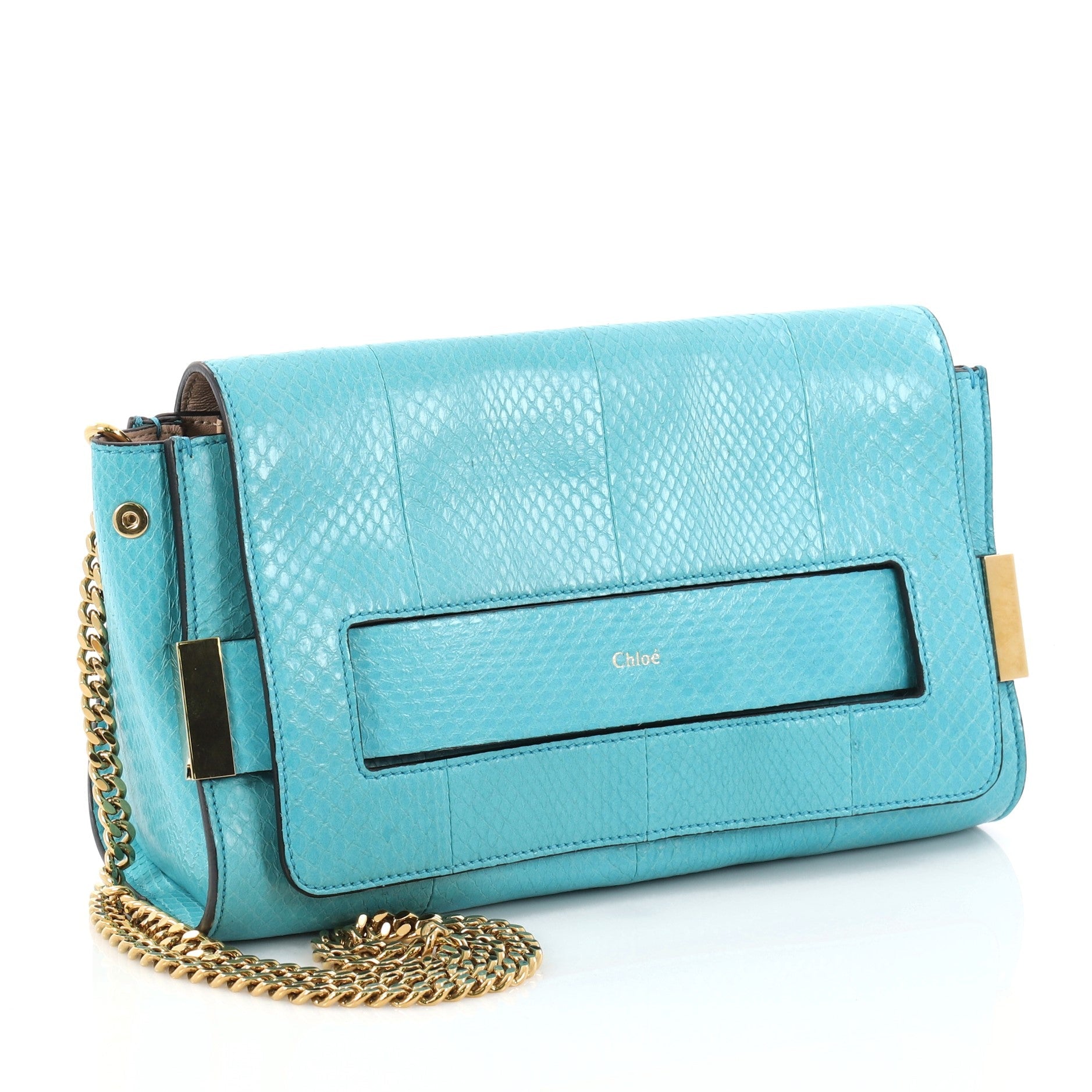 Elle Chain Clutch Python Medium