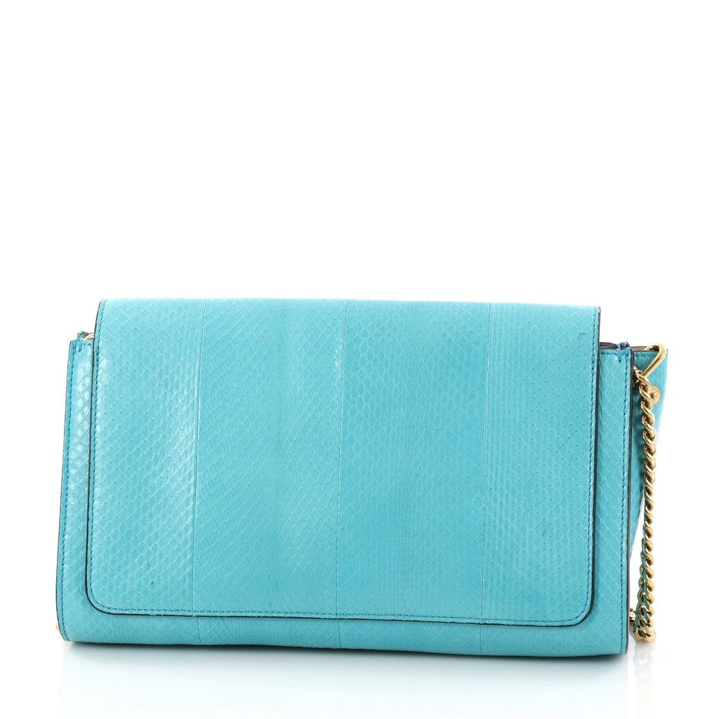 Elle Chain Clutch Python Medium