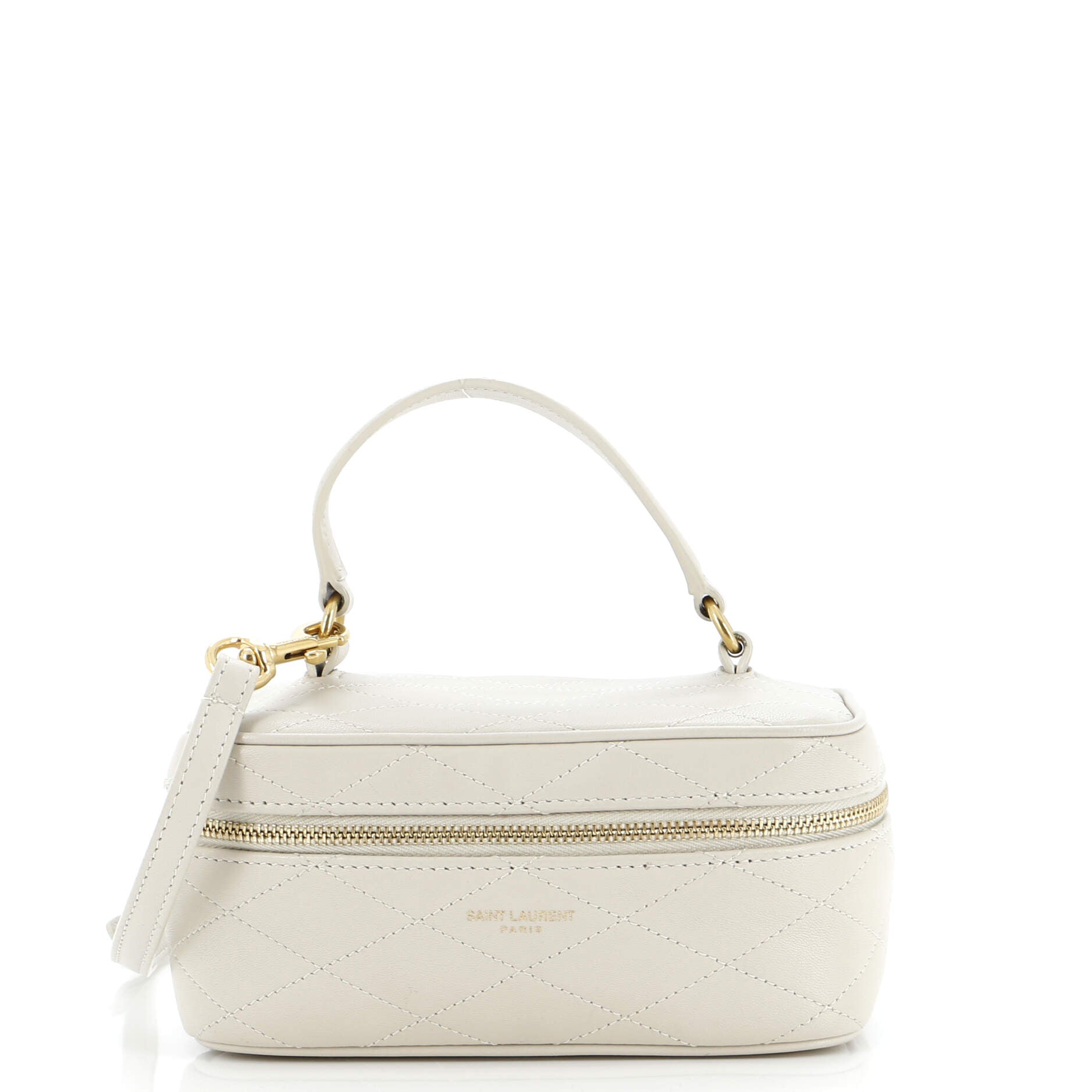 Top Handle Convertible Vanity Bag Quilted Leather Mini