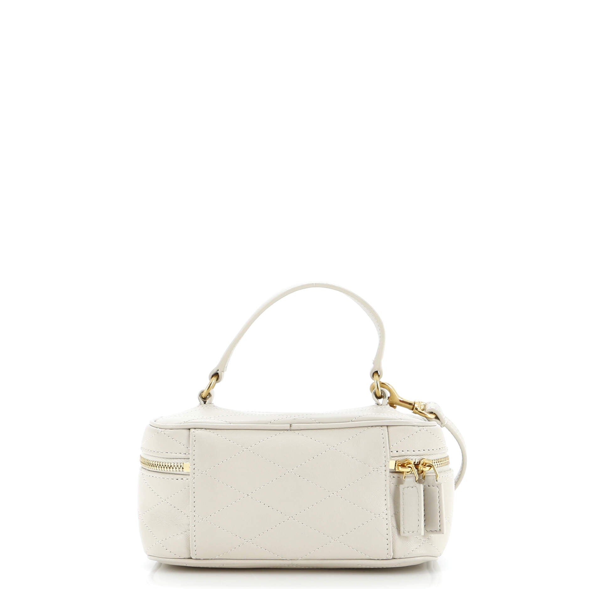 Top Handle Convertible Vanity Bag Quilted Leather Mini