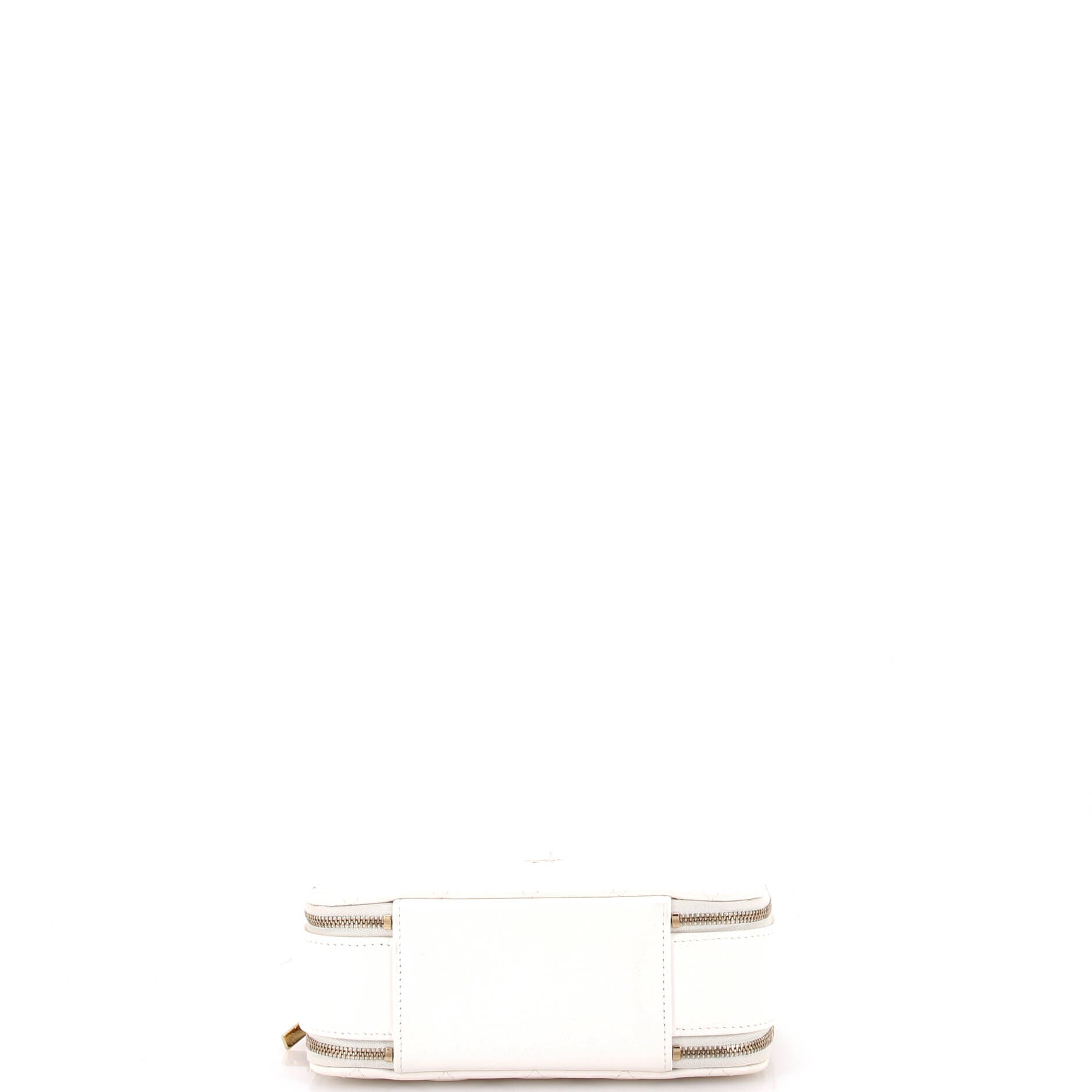 Double Zip CC Vanity Case Quilted Shiny Lambskin Small