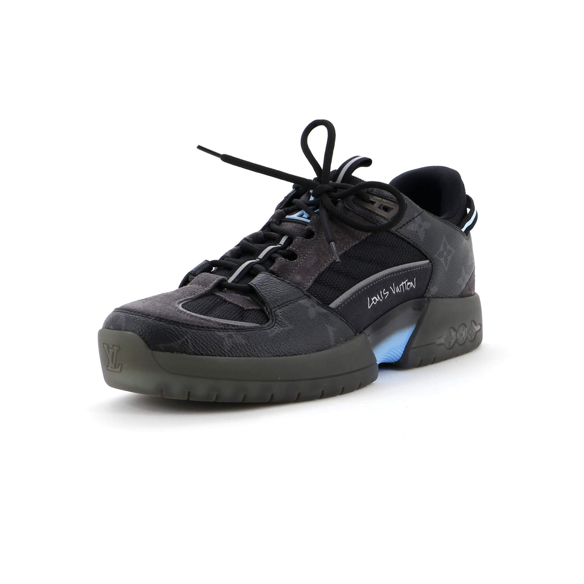 x Lucien Clark Men's A View Sneakers Monogram Eclipse Canvas with Suede and Mesh