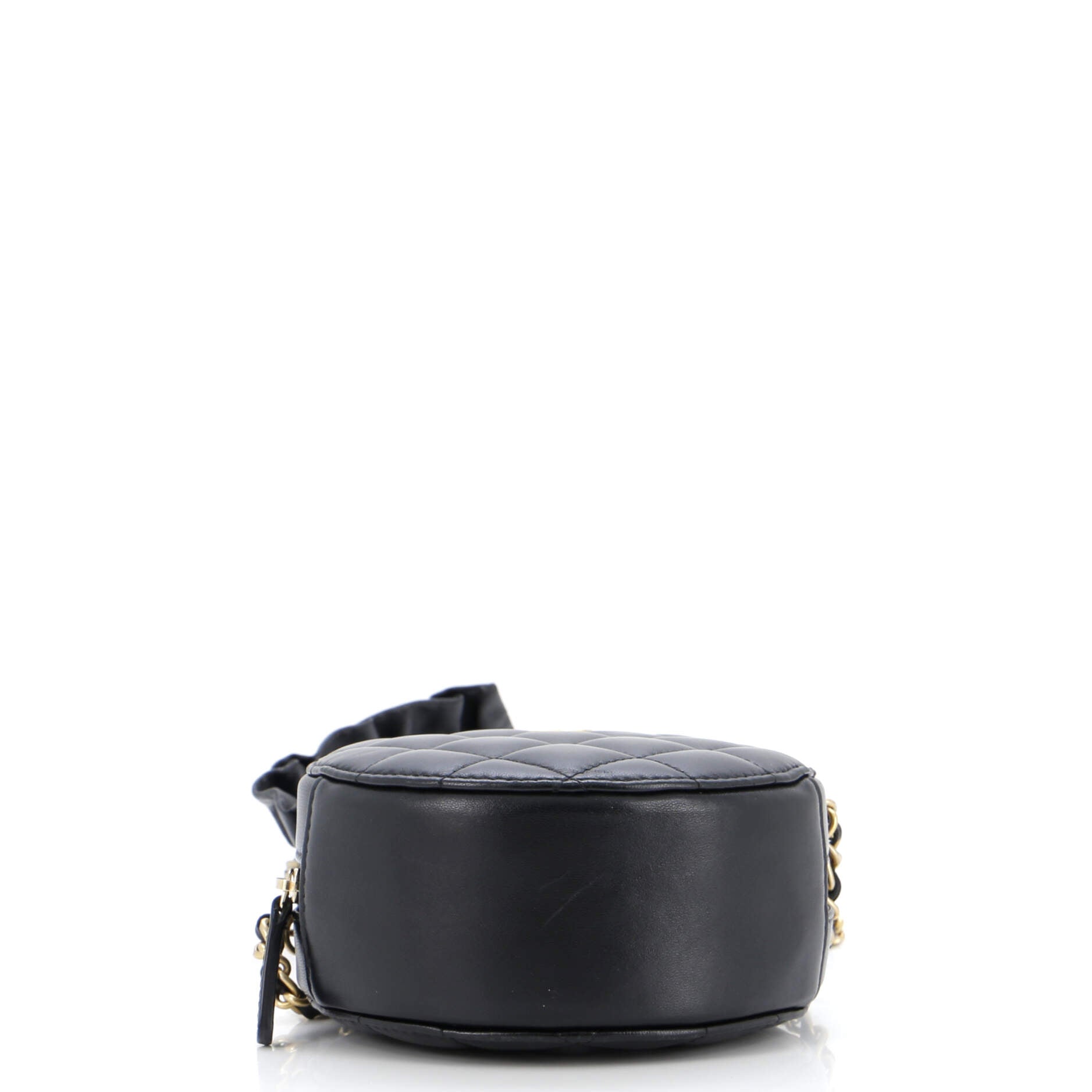 Romance Round Clutch with Chain Quilted Lambskin