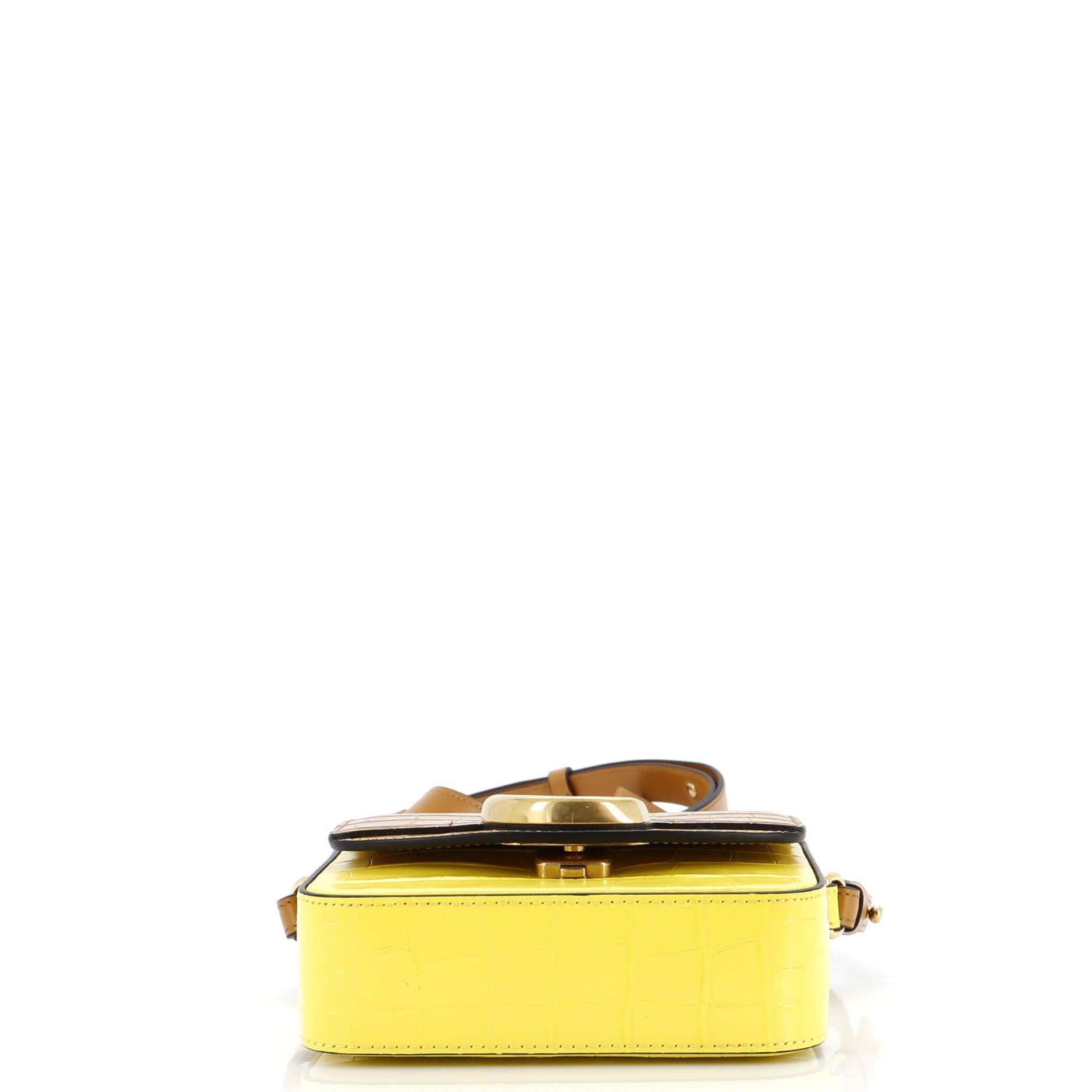 C Flap Bag Crocodile Embossed Leather Mini