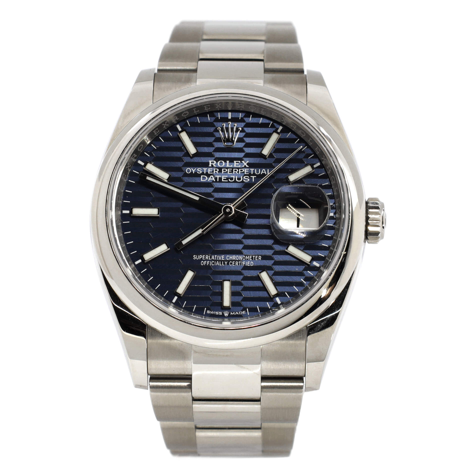Oyster Perpetual Datejust Fluted Motif Automatic Watch Stainless Steel 36