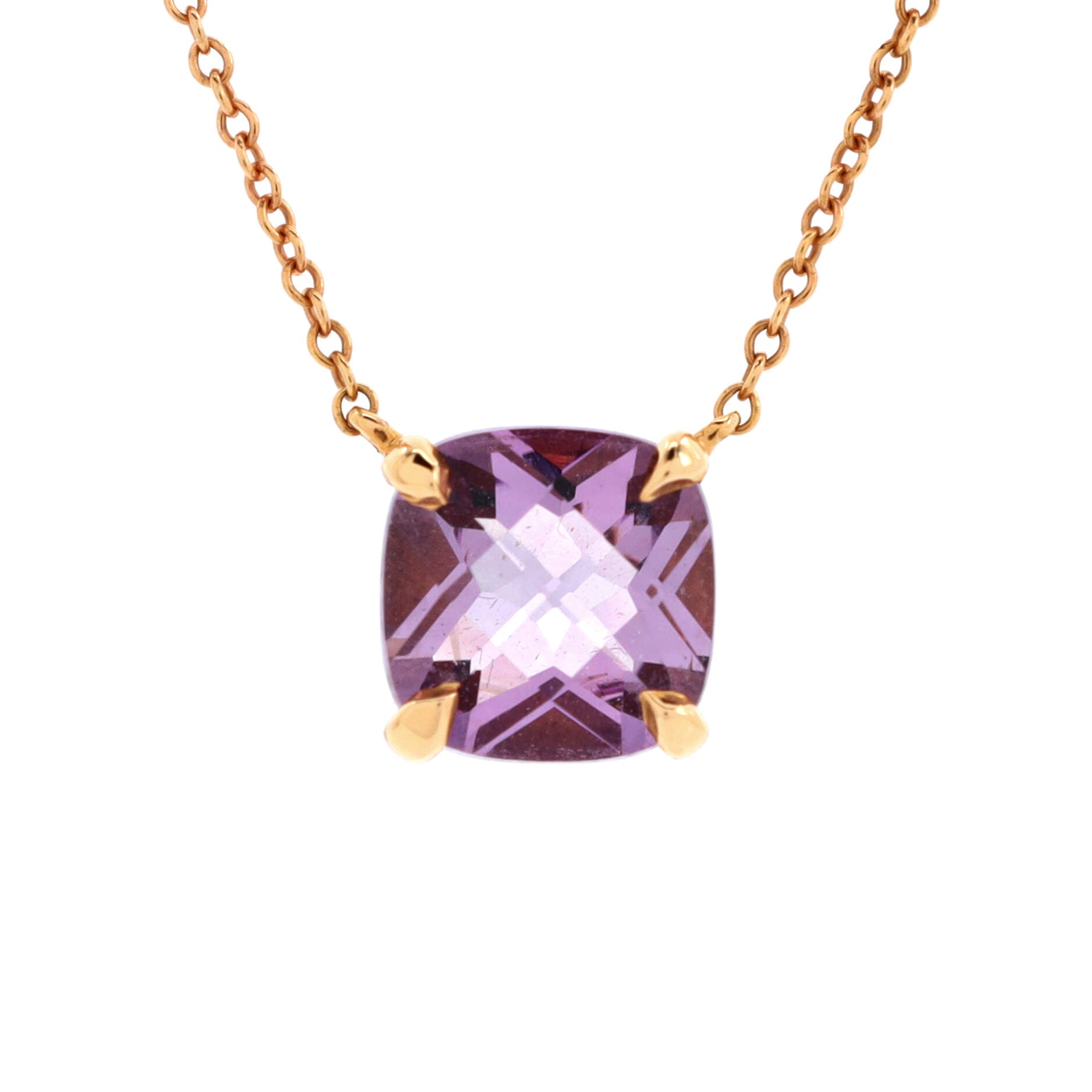 Sparklers Pendant Necklace 18K Rose Gold with Amethyst