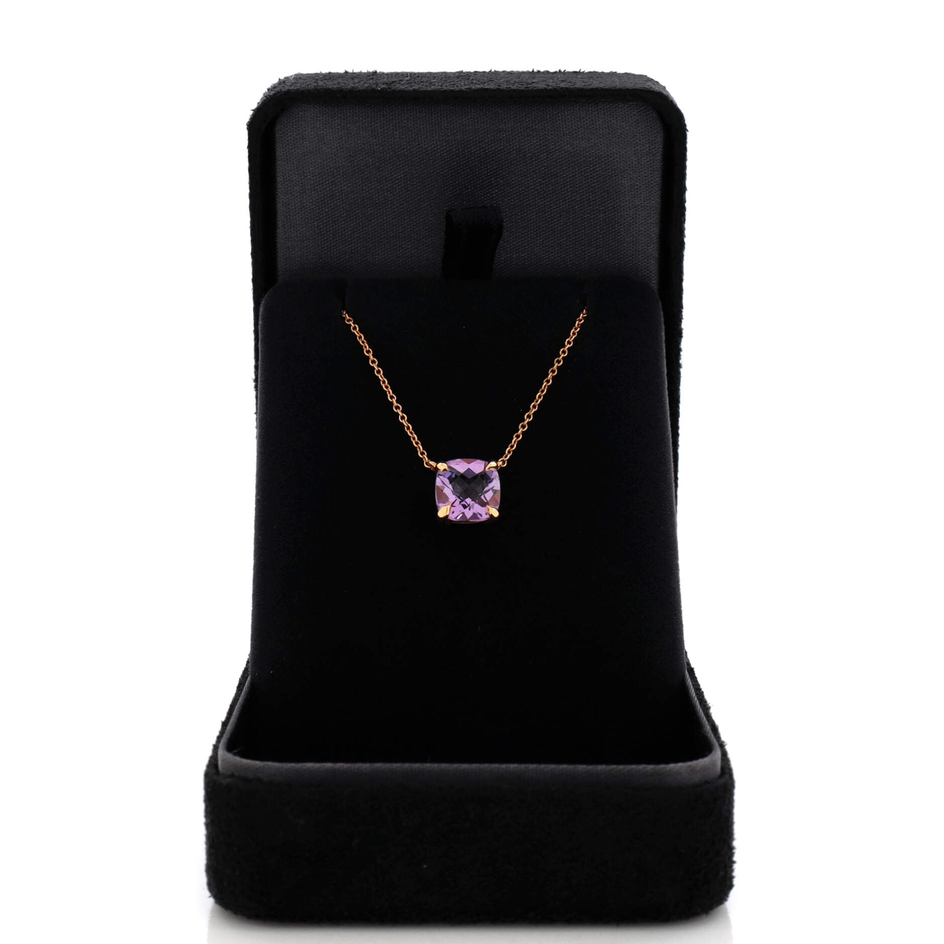 Sparklers Pendant Necklace 18K Rose Gold with Amethyst