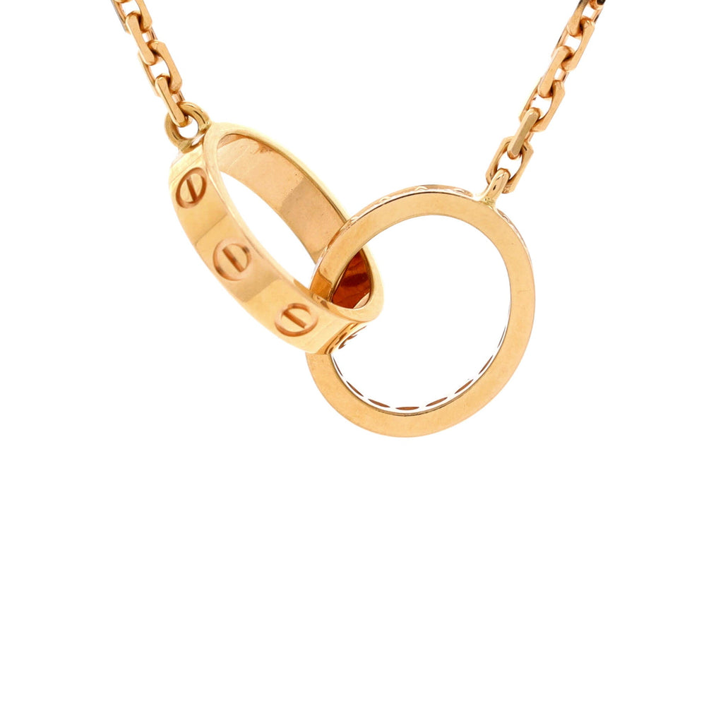 Love Interlocking Necklace 18K Rose Gold with Diamonds