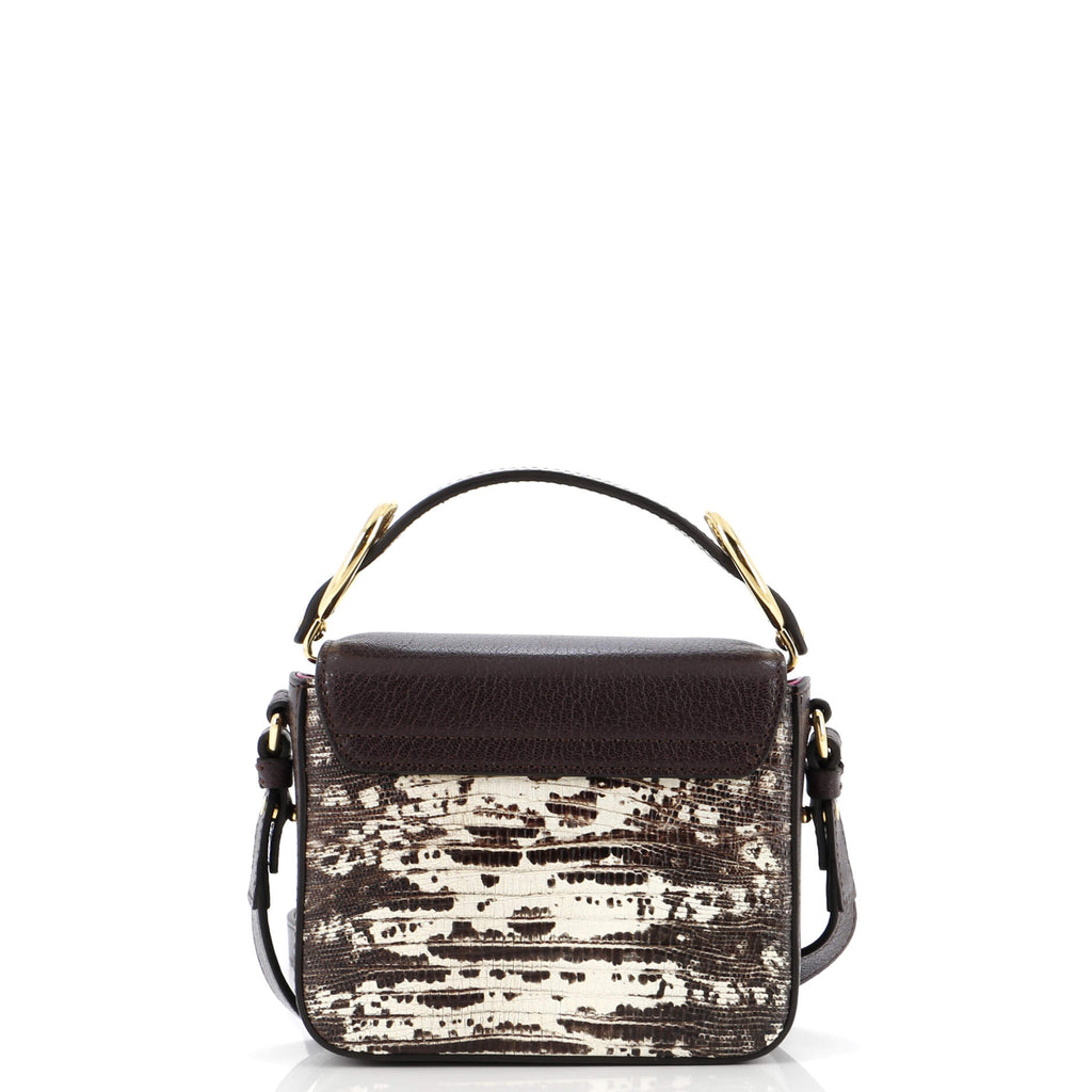 C Flap Bag Leather with Lizard Embossed Detail Mini