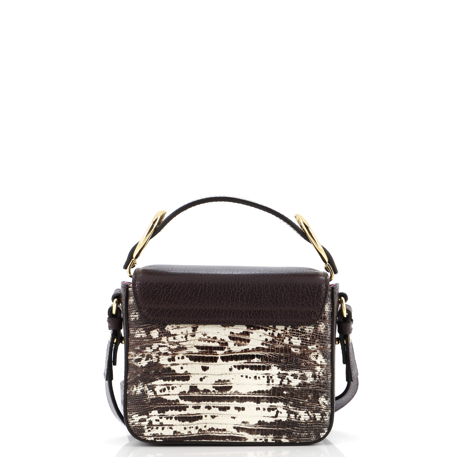 C Flap Bag Leather with Lizard Embossed Detail Mini