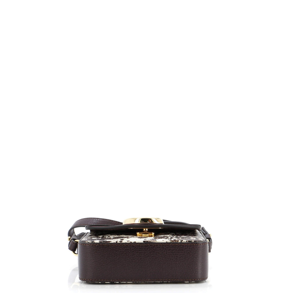 C Flap Bag Leather with Lizard Embossed Detail Mini